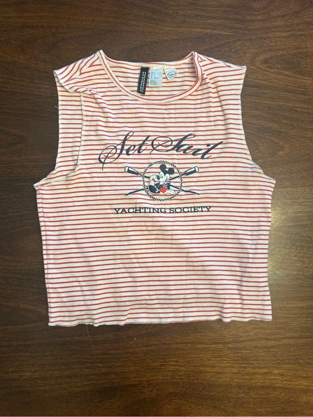 H&M White and Red Striped Tank Top